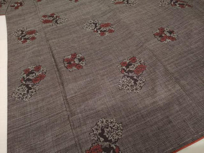 平和屋着物●本場大島紬　一元絣　花丸文　正絹　逸品　AABI2413ck