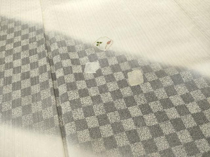平和屋着物●訪問着　刺繍　市松箔散らし文様　暈し染め　金糸　正絹　逸品　AABI2414ck