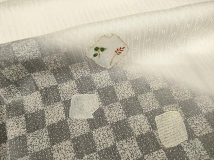 平和屋着物●訪問着　刺繍　市松箔散らし文様　暈し染め　金糸　正絹　逸品　AABI2414ck