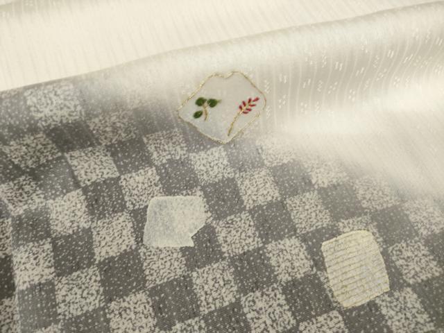 平和屋着物●訪問着　刺繍　市松箔散らし文様　暈し染め　金糸　正絹　逸品　AABI2414ck