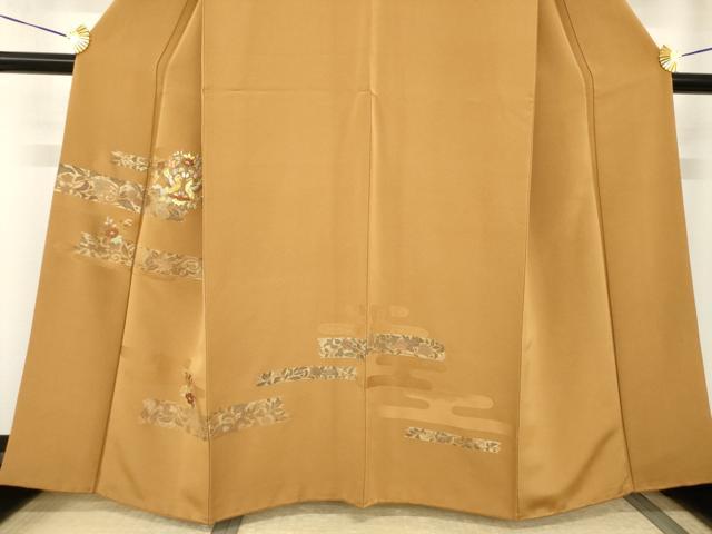 平和屋着物●訪問着　竹屋町刺繍　向かい鳥花丸文　金彩　正絹　逸品　AABI2422ck