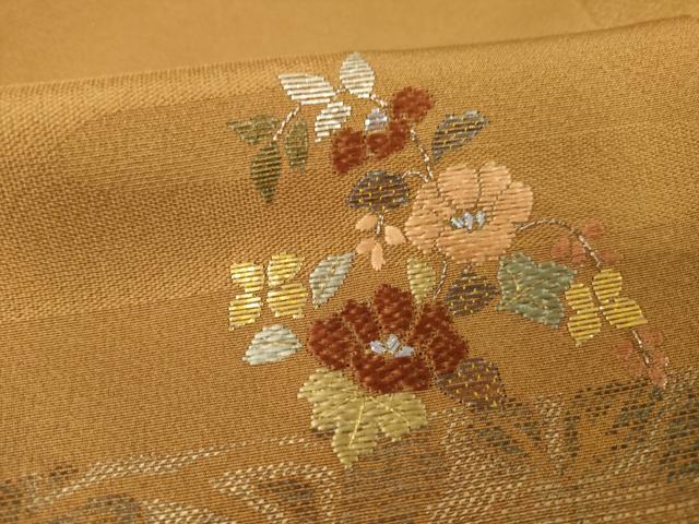 平和屋着物●訪問着　竹屋町刺繍　向かい鳥花丸文　金彩　正絹　逸品　AABI2422ck