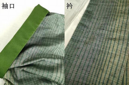 平和屋着物●上質な紬　間道　正絹　逸品　AABI2424ck
