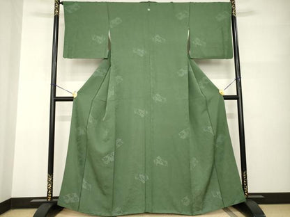 平和屋着物●上質な小紋　幾何学花文　正絹　逸品　AABI2425ck