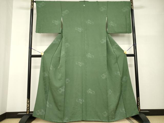 平和屋着物●上質な小紋　幾何学花文　正絹　逸品　AABI2425ck