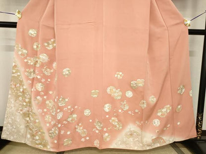 平和屋着物●訪問着　友禅　駒刺繍　雪輪花丸文　暈し染め　金彩　正絹　逸品　AABI2426ck