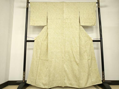 平和屋着物●大変加工の良い総絞り小紋　正絹　逸品　AABI2428ck