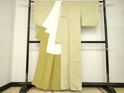 平和屋着物●大変加工の良い総絞り小紋　正絹　逸品　AABI2428ck