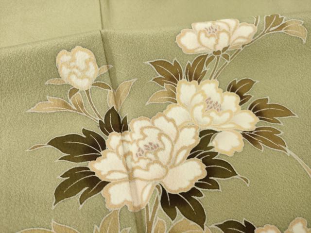 平和屋着物●訪問着　友禅　流水花文　正絹　逸品　AABI2430ck