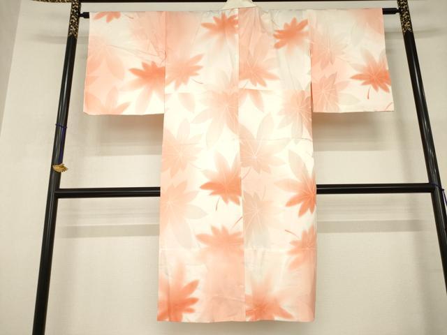 平和屋着物●長襦袢　無双仕立て　楓　暈し染　正絹　逸品　AABI2433ck