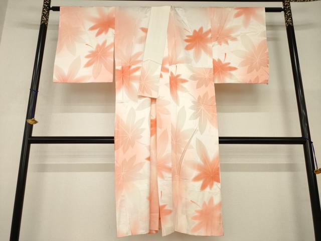 平和屋着物●長襦袢　無双仕立て　楓　暈し染　正絹　逸品　AABI2433ck