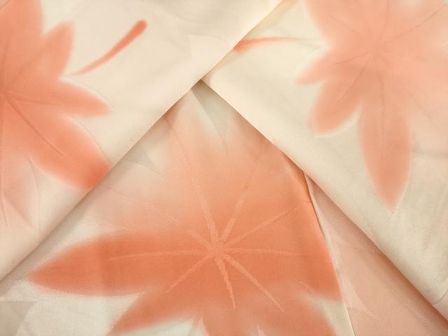 平和屋着物●長襦袢　無双仕立て　楓　暈し染　正絹　逸品　AABI2433ck