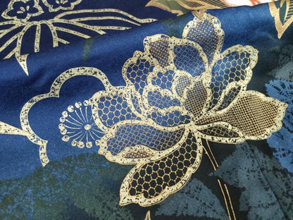 平和屋着物●豪華振袖　草花文　笹　暈し染め　金彩　正絹　逸品　AABI2434ck