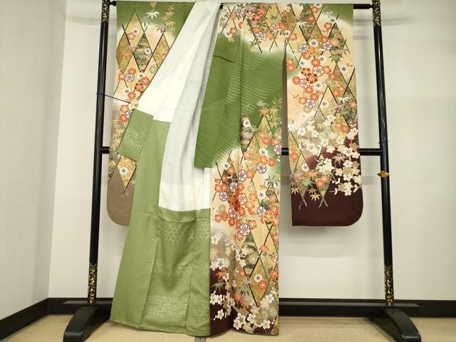 平和屋着物●豪華振袖　作家物　駒刺繍　花籬文　金彩　正絹　逸品　AABI2438ck