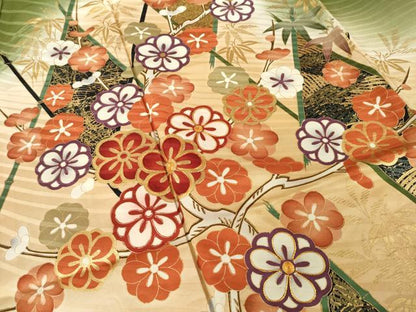 平和屋着物●豪華振袖　作家物　駒刺繍　花籬文　金彩　正絹　逸品　AABI2438ck