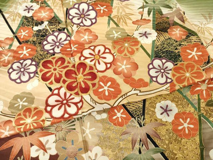 平和屋着物●豪華振袖　作家物　駒刺繍　花籬文　金彩　正絹　逸品　AABI2438ck
