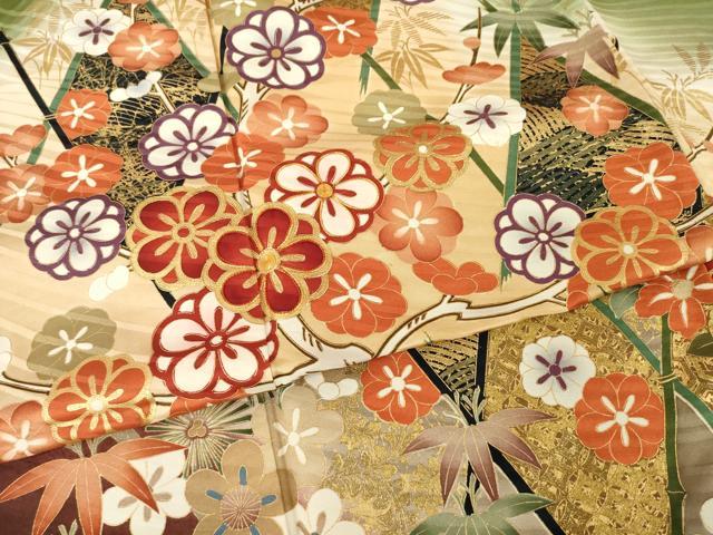平和屋着物●豪華振袖　作家物　駒刺繍　花籬文　金彩　正絹　逸品　AABI2438ck