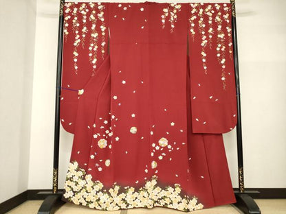 平和屋着物●豪華振袖　花丸文　暈し染め　正絹　逸品　AABI2439ck