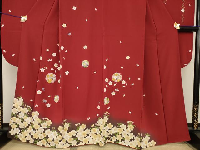 平和屋着物●豪華振袖　花丸文　暈し染め　正絹　逸品　AABI2439ck
