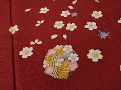 平和屋着物●豪華振袖　花丸文　暈し染め　正絹　逸品　AABI2439ck