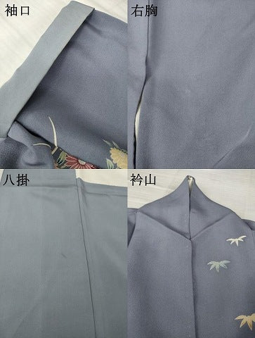 平和屋着物●訪問着　草花文　正絹　逸品　AABI2441ck