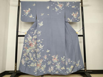 平和屋着物●訪問着　草花文　正絹　逸品　AABI2441ck