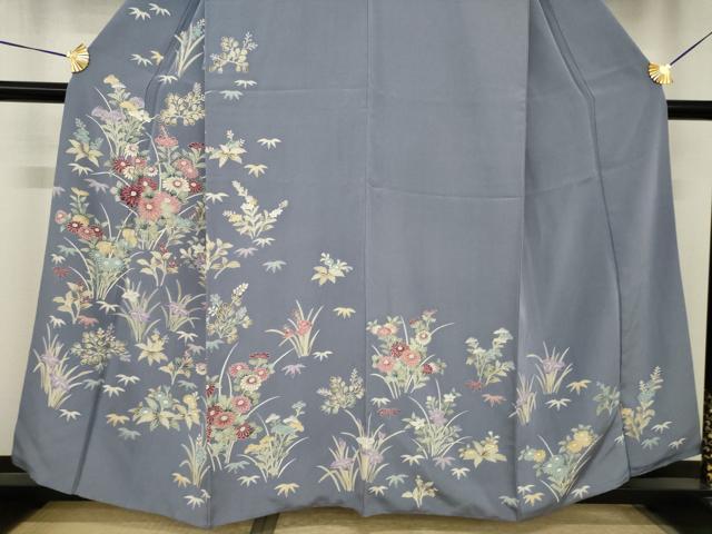 平和屋着物●訪問着　草花文　正絹　逸品　AABI2441ck