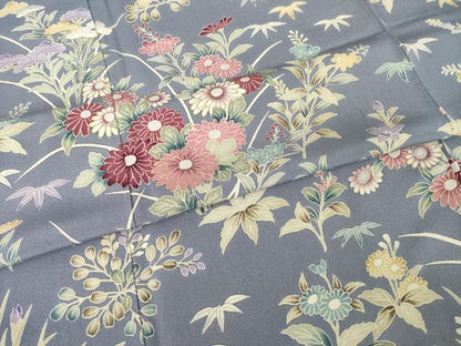 平和屋着物●訪問着　草花文　正絹　逸品　AABI2441ck