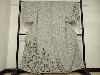 平和屋着物●訪問着　玉蟲　花唐草文　たたき染め　金彩　正絹　逸品　AABI2447ck