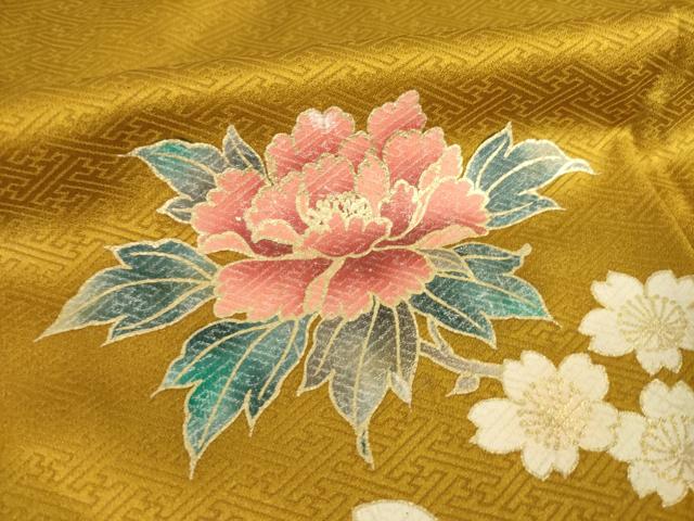 平和屋着物●訪問着　枝花文　暈し染め　金彩　正絹　逸品　AABI2450ck