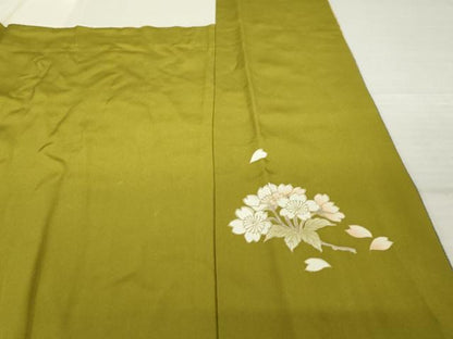 平和屋着物●訪問着　枝花文　暈し染め　金彩　正絹　逸品　AABI2450ck