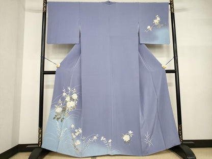 平和屋着物●訪問着　草花文　暈し染め　正絹　逸品　AABI2452ck