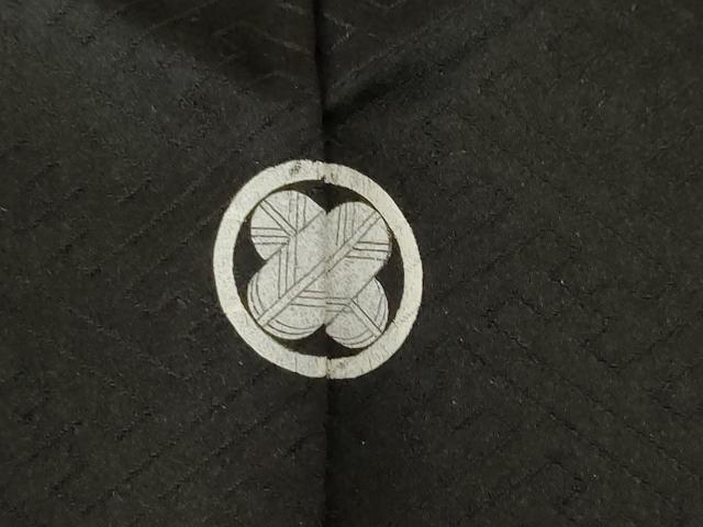 平和屋着物●十日町老舗ブランド　吉澤友禅　吾妻徳穂　訪問着　駒刺繍　立波橘文　黒地　金彩　正絹　逸品　AABI2453ck