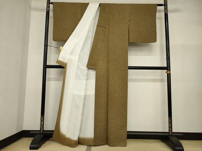 平和屋着物●京友禅　渥美博也　小紋　霞文　たたき染め　正絹　逸品　AABI2454ck