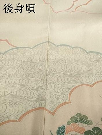 平和屋着物●訪問着　友禅　刺繍　雲取り風景花文　正絹　逸品　AABI2456ck