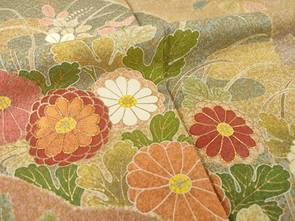 平和屋着物●京友禅の第一人者　松井青々　訪問着　雪輪重ね吉祥花文　正絹　逸品　AABI2463ck