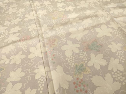 平和屋着物●訪問着　刺繍　葡萄蔦草文　暈し染め　正絹　逸品　AABI2464ck