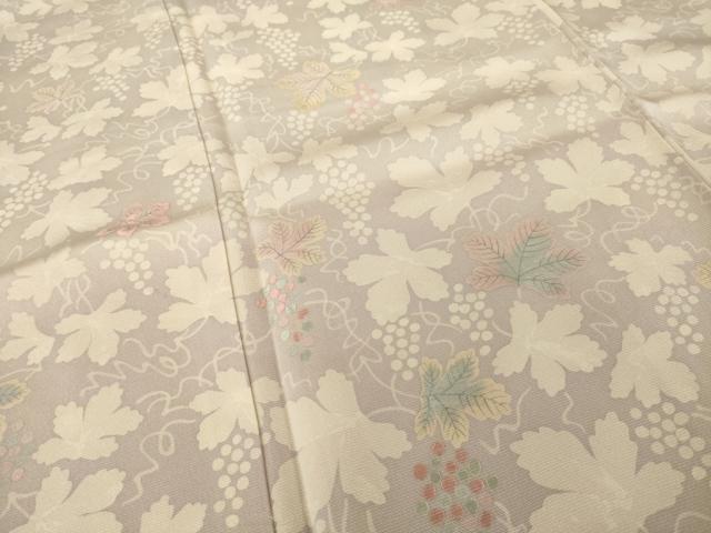 平和屋着物●訪問着　刺繍　葡萄蔦草文　暈し染め　正絹　逸品　AABI2464ck