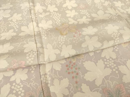 平和屋着物●訪問着　刺繍　葡萄蔦草文　暈し染め　正絹　逸品　AABI2464ck