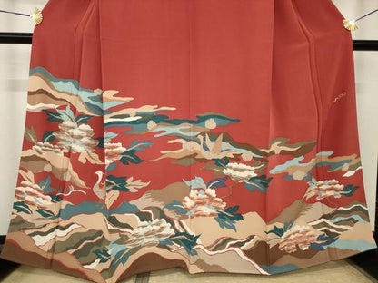 平和屋着物●ファッションデザイナー　HIROKO KOSHINO　コシノヒロコ　訪問着　花鳥文　正絹　逸品　AABI2465ck