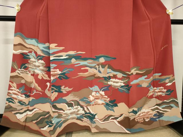 平和屋着物●ファッションデザイナー　HIROKO KOSHINO　コシノヒロコ　訪問着　花鳥文　正絹　逸品　AABI2465ck
