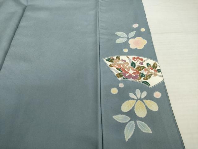 平和屋着物●訪問着　友禅　絞り　流水鴛鴦地紙花文　金彩　正絹　逸品　AABI2467ck