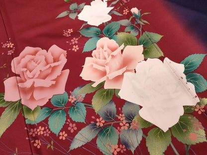 平和屋着物●豪華振袖　草花文　暈し染め　金彩　さが美扱い　正絹　逸品　AABI2474ck