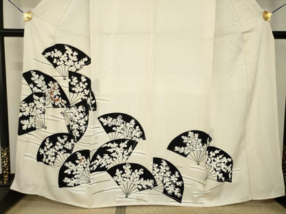 平和屋着物●訪問着　扇面花文　正絹　逸品　AABI2476ck