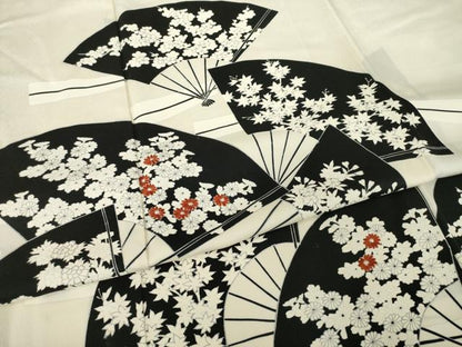 平和屋着物●訪問着　扇面花文　正絹　逸品　AABI2476ck
