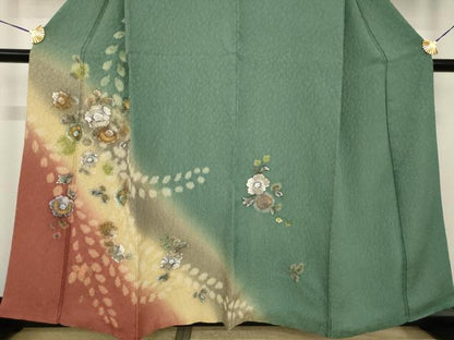 平和屋着物●訪問着　辻が花　暈し染　金彩　正絹　逸品　AABI2478ck
