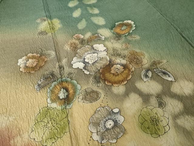 平和屋着物●訪問着　辻が花　暈し染　金彩　正絹　逸品　AABI2478ck