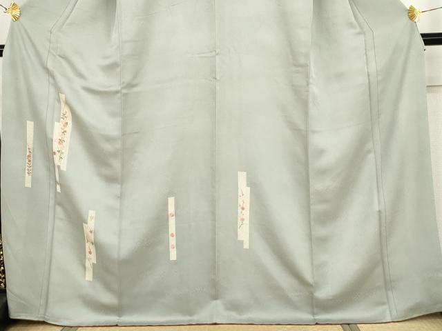 平和屋着物●訪問着　刺繍　短冊草花文　金糸　正絹　逸品　AABI2481cs