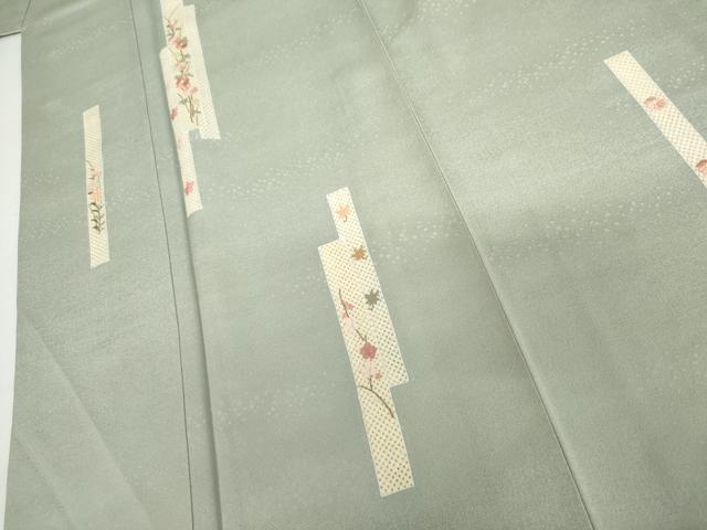 平和屋着物●訪問着　刺繍　短冊草花文　金糸　正絹　逸品　AABI2481cs
