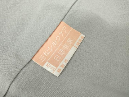 平和屋着物●訪問着　更紗花文　黒地　正絹　逸品　AABI2483cs